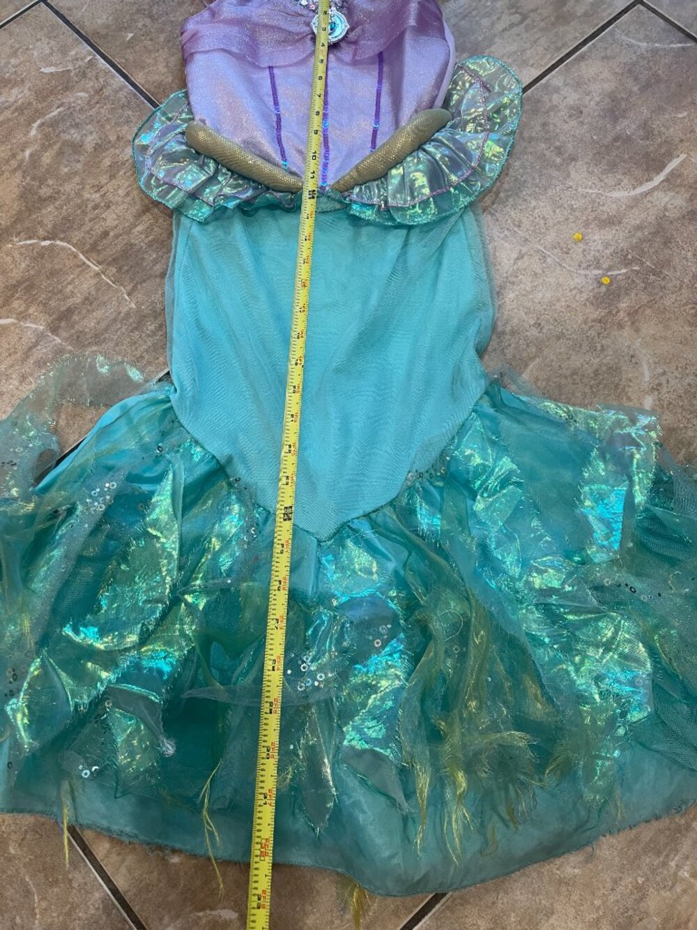 Disney Store Ariel Little Mermaid Deluxe Iridescent Costume Dress 5/6 - Picture 4 of 11